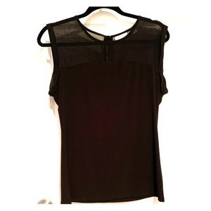 New York and Co mesh top cap sleeve blouse M